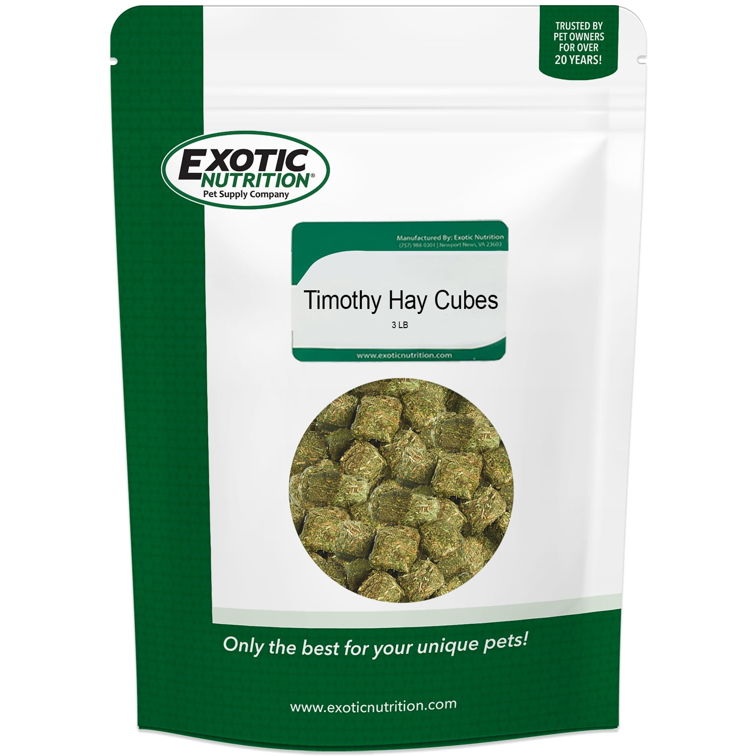 Exotic Nutrition Timothy Hay Cubes 3 lb. - Walmart.com