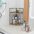 thumbnail image 3 of Organizador de mostrador de baño Dorhors, 2 niveles, madera, marrón, 3 of 7