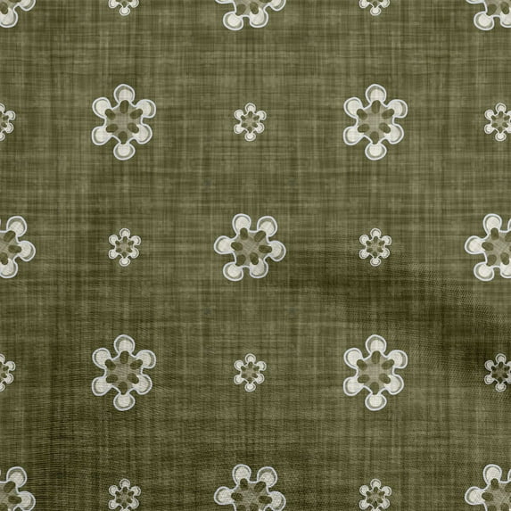 oneOone Georgette Viscose Dark Olive Green Fabric Floral Dress Material Fabric Print Fabric By The Yard 42 Inch Wide