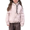 thumbnail image 1 of Hiiyo Toddler Girls Sun Protection Lightweight Outerwear Loose Fit Zipper Jacket, Sizes 2-16, 1 of 8