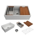 thumbnail image 4 of BOCCHI 1504-002-0120 Apron Step Rim Fireclay 33" Kitchen Sink Matte White, 4 of 6