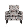 thumbnail image 3 of Homesvale Allyson Mid-Century Modern Small Space Armchair, Amber and Gray Damask Polyester, 3 of 7