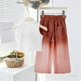 thumbnail image 5 of KyCheLot Girls Summer Outfits Cute Patchwork Tank Tops and Gradient Color High Waist Jeans Pants Set 3-13 Years, 5 of 7