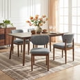 thumbnail image 3 of AFO Dining Chairs Set of 4 with Chenille Backrest and Wood Legs, Modern Mid-Century Upholstered Dining Chairs for Kitchen and Dining Room, Gray, 3 of 13