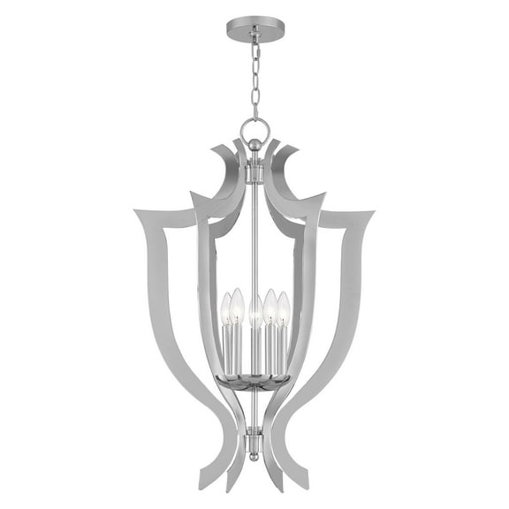 Livex Lighting Aldrich 5 Light Chandelier in Polished Chrome