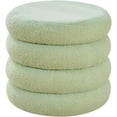 thumbnail image 5 of Tcbosik Storage Ottoman, 18.3" Round Teddy Fabric Vanity Stool, Modern Foot Stool with Flip-Top Tray, Multifunctional Upholstered Footrest for Small Space, Living Room, Bedroom, Entryway, Green, 5 of 6