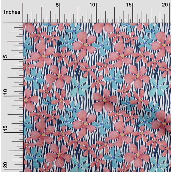 oneOone Viscose Jersey Dark Peach Fabric Flower Watercolor Craft Projects Decor Fabric Printed By The Yard 60 Inch Wide