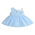 thumbnail image 1 of PENGXIANG Bébé Filles Robe d'Été une Épaule Sans Manches Fleurs Broderie Dentelle Patchwork Tutu Sundress avec Arc, 1 of 8