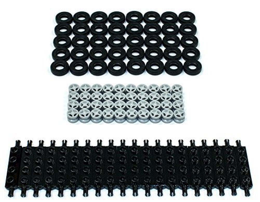 LEGO LOT OF 50 BLACK CAR AXLES 2 AXLE HOLDERS PIECES