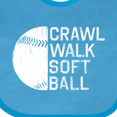 thumbnail image 4 of Inktastic Crawl Walk Softball Boys or Girls Baby Bib, 4 of 4