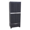 thumbnail image 1 of Sunnydaze Versatile Storage Cabinet with 3 Adjustable Shelves and Lockable Doors - Charcoal - 57.5", 1 of 8