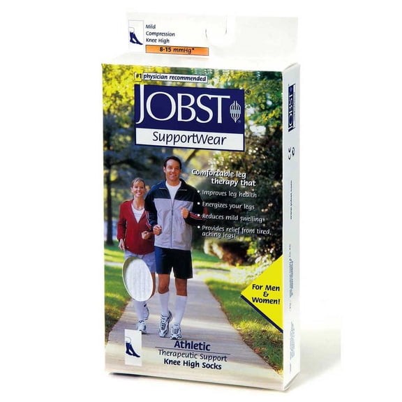 Jobst Athletic for Men/Women Knee High 8-15mmHg White-Small