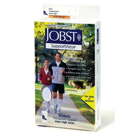 Jobst Athletic for Men/Women Knee High 8-15mmHg White-Small