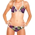 thumbnail image 2 of Grape Swim Suit Women Bikini Set Detachable Sponge Adjustable Strap Two-Pack Swim Wear, 2 of 6