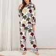 thumbnail image 2 of Haiem maple leaves Pattern Women’s Long-sleeve Sleepwear,Sleepwear Set,2-piece Loungewear Set,Soft PJs Comfy Nightwear with Pockets-X-Large, 2 of 7