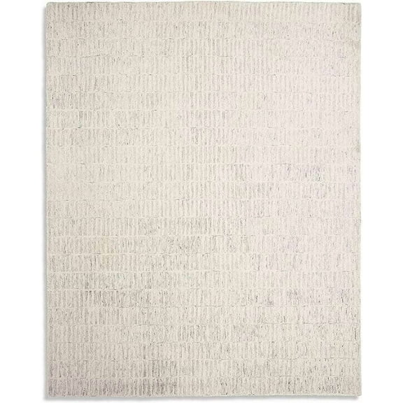 Hand-Tufted 100% New Zealand Wool Area Rug | Modern Grid Pattern Carpet for Living Room, Bedroom, & Home Décor (Cream_8X10)