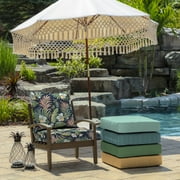 ARDEN Outdoor Deep Seat Cushion Set, 24 x 24, Water Repellant, Fade Resistant, Deep Seat Bottom & Back Cushion, Simone Blue Tropical
