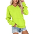 thumbnail image 3 of Liuinsasek Womens V Neck Fall/Winter Solid-Color Sweatshirts Casual Fashion Loose Fit with Pockets Sweatshirts Long Sleeve Pullover, 3 of 6