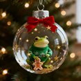 thumbnail image 3 of Adorno navideño de rana, colgante acrílico plano en 2D, decoración para árboles con motivos de la fauna silvestre, decoración festiva para habitaciones, regalos significativos para niños, 3 of 7