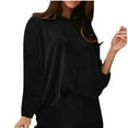 thumbnail image 3 of Up to 50% off Women's Fashion Solid Color Long Sleeves RoundNeck Casual Shirts Pullover Blouse, 3 of 6