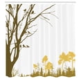 thumbnail image 2 of Ambesonne Forest Shower Curtain, Nature Panorama Forest Print, 69"Wx75"L, Fawn Yellow, 2 of 4