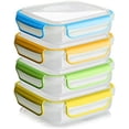thumbnail image 5 of - 4 Pack of Fun Size Leakproof Sandwich Containers - Reusable, BPA Free Sandwich Boxes. Airtight Seal. Also Great for Salads, Snacks, Fruit, Treats and Food Storage., 5 of 7