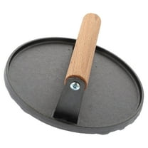 SEWCHICS Meat Press with Wood and Metal Handle, Non-Stick Grill Press for Burgers and Steaks, Comfortable Grip