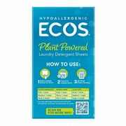 ECOS HE Laundry Detergent Sheets, Free & Clear, 100 Loads, 100 Sheets, 2-count