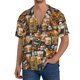 thumbnail image 1 of Balery Vintage Bottles Camisa Casual de Manga Corta con Botones para Hombre, Texturizada, Estilo Cubano, para Playa, Verano-X-Large, 1 of 5