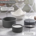 thumbnail image 4 of Juego de tazas y cucharas medidoras de utensilios de cocina Huygens, 10 piezas, tazas medidoras apilables con mango de acero inoxidable para medir ingredientes secos y líquidos (gris), 4 of 5