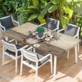 thumbnail image 2 of Farmhouse Flowers Table Cloths for 4 Foot Rectangle Tables, Retro Floral Leaves Country Wood Board Patio Waterproof Elastic Fitted Tablecloths, Washable Rectangular Table Cover for Camping, 2 of 8