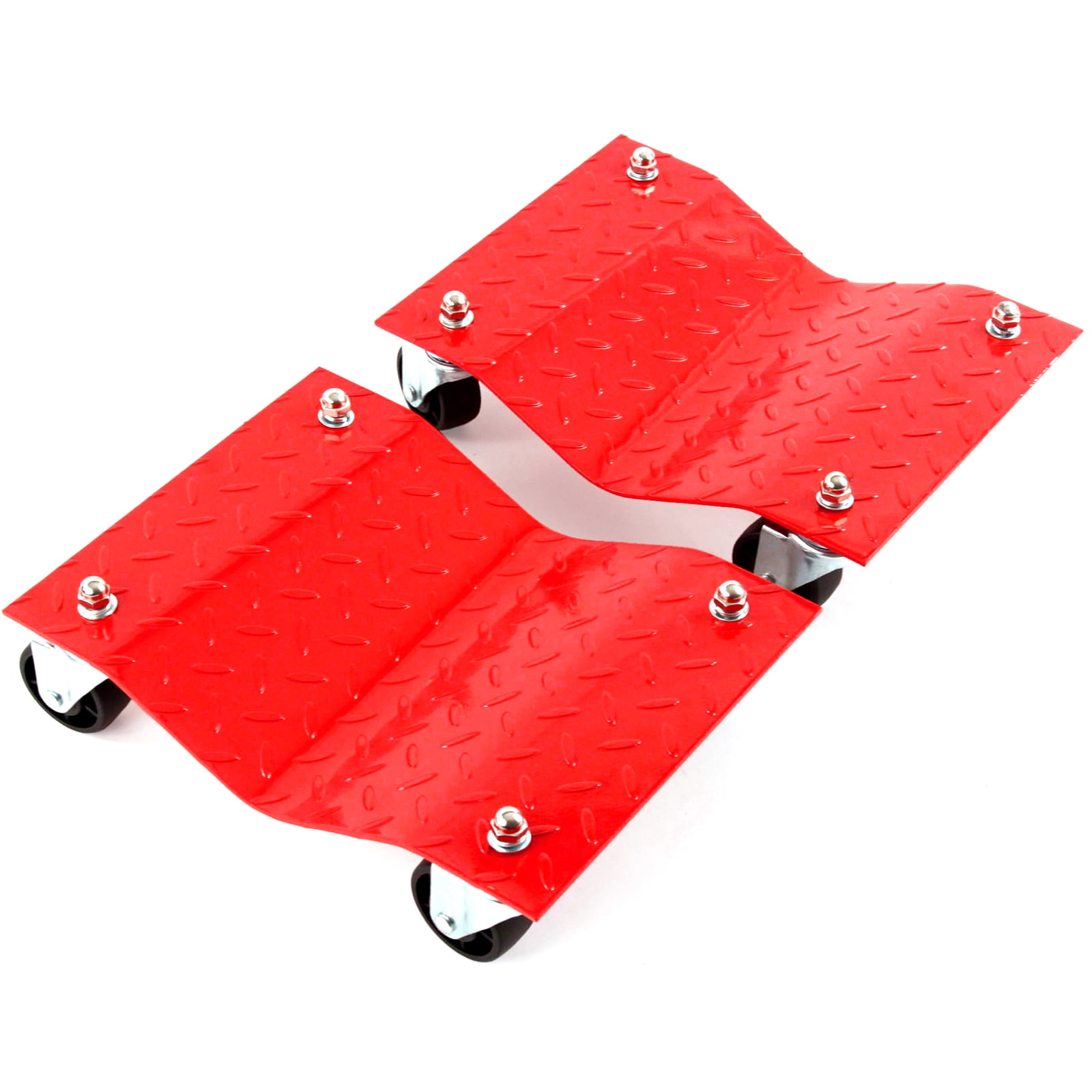2 Red 12 Inches Tire Skates Premium Wheel Car Dolly Ball Bearings
