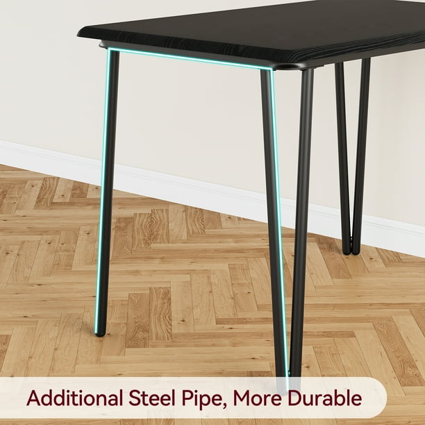 Conjunto compacto de comedor para 2 personas - Mesa cuadrada y sillas tapizadas - Ideal para apartamentos y espacios pequeños - Estilo moderno, fácil montaje, uso versátil - Color negro