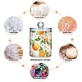 thumbnail image 6 of Yayeee 4 Pack Qtip Holder Bathroom Cotton Swab Canister with Lid Clear Dispenser Set, Floral Watercolor Oranges, 6 of 6