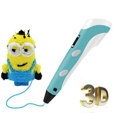 3D Printing Pen with LCD Screen, 3D Pen Drawing Printer Pen for 3D Printing, Drawing, Doodle Model Making and 3D Modeling, With PLA Filament, Perfect (Best 3d Printing Pen)