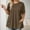 Brown, variant on TIANZEN Women's Plus Size Fashionable Casual Shirt With A Round Neck Waist Solid Color Loose And Pocket Sized Top Business for Women plus Size Summer Tops plus Size Extra Long Tops for Women