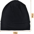 thumbnail image 4 of 2 Pack Sleep Cap, Satin Bonnet Silk Hair Bonnet, Night Cap Slouchy Breathable Headwear Curly Hair Satin Lined Beanie Chemo Cap Silk Lined Hat for Men/Women(Black, Grey), 4 of 5