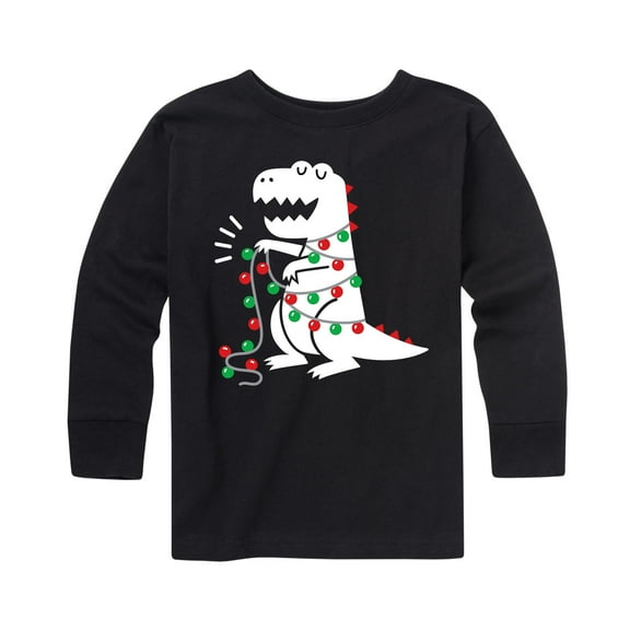 Instant Message - Christmas Lights Dino - Youth Long Sleeve Tee