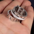 thumbnail image 5 of Anillo de acero inoxidable con números romanos de circonia cúbica para mujeres y niñas, anillos 3 en 1 Spinner 8 JAMW Sencillez, 5 of 5