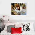 thumbnail image 5 of COMIO Running Horses Canvas Wall Art Mountain Stream Landscape Running Horse Painting Wild Animal Vintage Abstract Picture for Office Home Living Room Decor Framed, 5 of 5