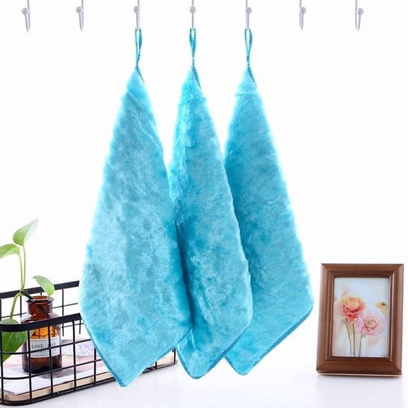 suxuMhao Kitchen Towels 7×9IN 8 Pack Dish Towels Absorbent Soft Cleaning Cloth Hanging Rope Style Kitchen Towel Set Bulk Hand Towels Drying Towels for Dishes Durable Home Kitchen Cleaning Blue