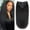 Natural Black, variant on Kinky Yaki Straight Human Hair Extensions 14 inch Full Head Clip ins for Women 100% Unprocessed Brazilian Virgin Hair Natural Black