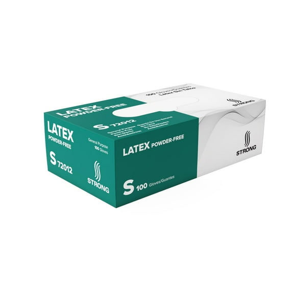 STRONG Powder-Free Latex Food Service Gloves, Small, Cream, 100 Gloves Per Box, Case Of 10 Boxes