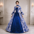 thumbnail image 5 of UPPADA Renaissance Costume for Women Lace up Regency Ball Gowns Long Sleeve Medieval Corset Dresses Ladies Vintage Halloween Costumes,M, 5 of 7