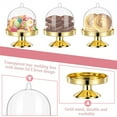 thumbnail image 3 of Topboutique 12 Pcs Mini Cake Stand with Lid Plastic Cupcake Display Plate with Dome Cover Dessert Container Chocolate Candy Case for Birthday Wedding Tea Party Supplies (Gold), 3 of 7