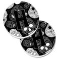 thumbnail image 1 of Carolines Treasures CJ2008-HCARC Letter H Day of the Dead Skulls Black Set of 2 Cup Holder Car Coaster, 1 of 1