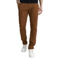 thumbnail image 1 of Pantalones casuales que combinan con la parte delantera plana y delgada para hombre, color marrón, 1 of 6
