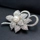 thumbnail image 5 of 3X Pin de Broche de Flores Con Clase Con Cristal Creado Brillante Y Perla Creada para la Boda de Navidad O Fiesta de Graduacion, 5 of 5
