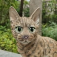 thumbnail image 3 of 10" H Sitting Bengal Cat Garden Statue, 3 of 5