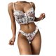 thumbnail image 1 of Gibobby Conjunto de lencería Sujetador + tangas Nueva ropa de dormir de encaje Ropa interior Lencería sexy de Pijamas de liga Anillo de Íntimos(Blanco, G), 1 of 5